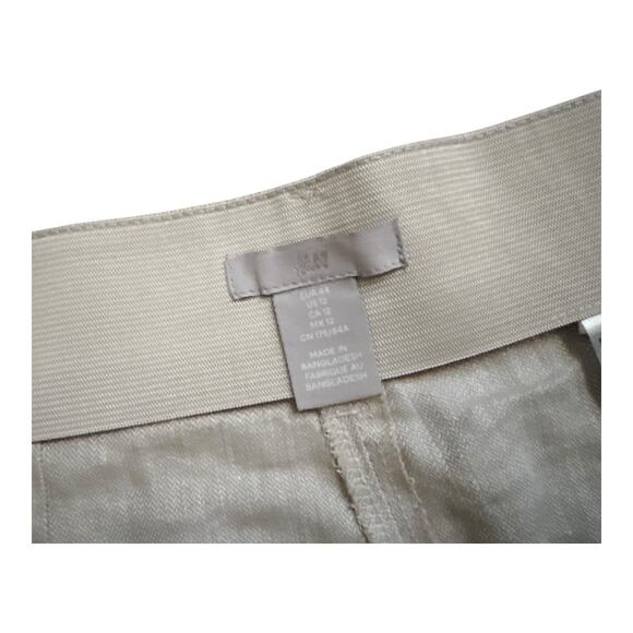 H&M Womens Size US 12 Khaki Beige Tan Linen Blend Pants 26" Inseam - Picture 6 of 6